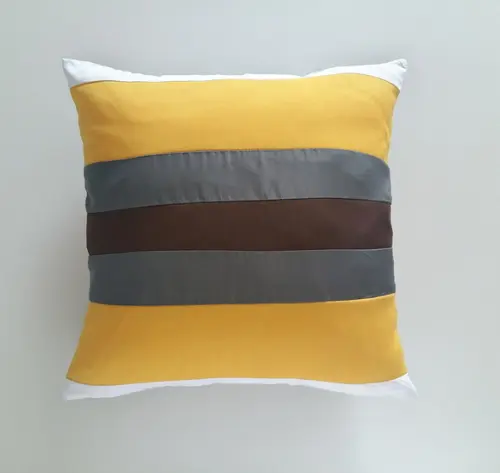 Capa de Almofada Mix Marrom Cinza Chumbo Amarelo