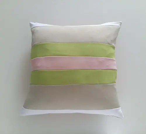 Capa de Almofada Mix Rosa Verde Bege E Branca
