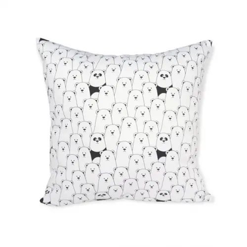 Capa de Almofada Quadrada Urso Polar e Panda