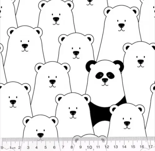 Capa de Almofada Quadrada Urso Polar e Panda