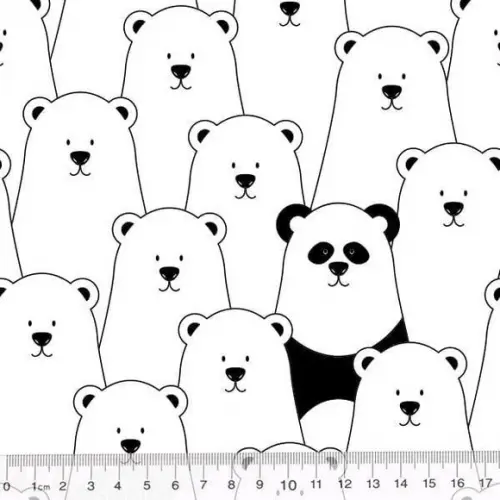 Capa de Almofada Urso Polar e Panda