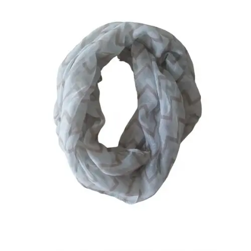 Infinity Scarf Chevron Verde Cinza
