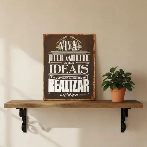 Placa Decorativa Desiderata Max Ehrmann - Viva Intensamente