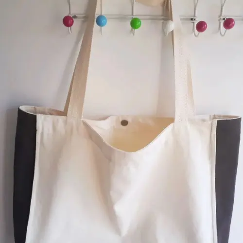 Tote Bag Sustentável Crua / Marrom Escuro