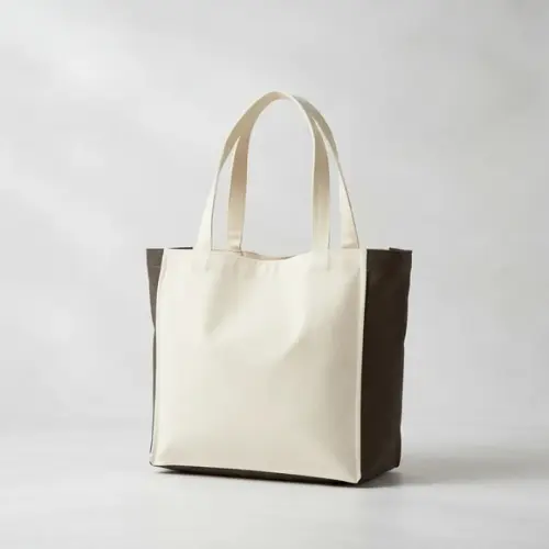 Tote Bag Sustentável Crua / Marrom Escuro