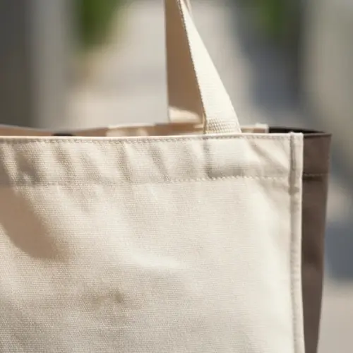 Tote Bag Sustentável Crua / Marrom Escuro