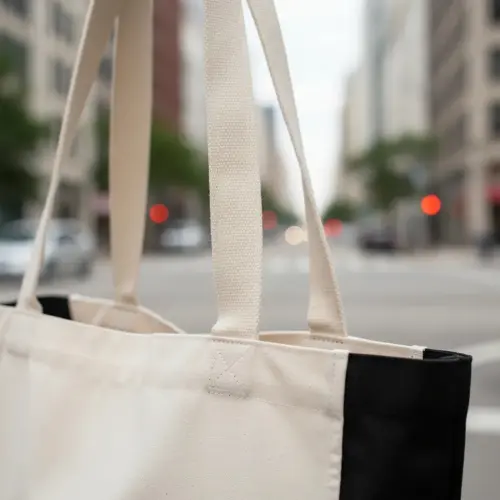 Tote Bag Sustentável Crua / Preto