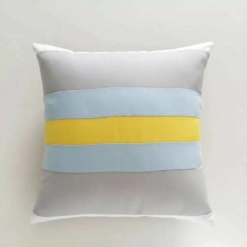Capa de Almofada Mix Amarela Azul cinza branco