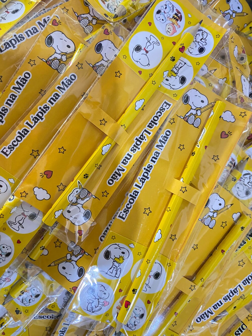 Card com Lápis Personalizado + Cartela cm 4 Adesivos