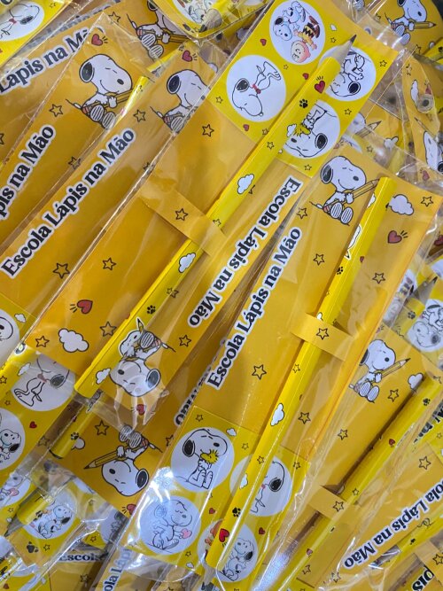 Card com Lápis Personalizado + Cartela cm 4 Adesivos