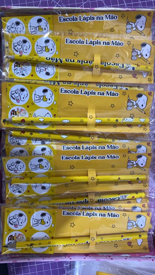 Card com Lápis Personalizado + Cartela cm 4 Adesivos