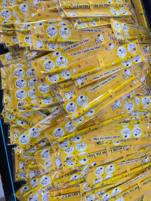 Card com Lápis Personalizado + Cartela cm 4 Adesivos