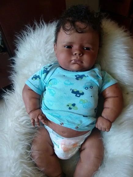 Bebê Reborn Joseph negro afro menino gordo