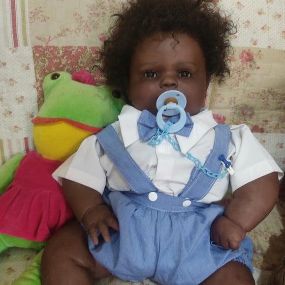 Bebê Reborn Joseph Negro Afro Menino Gordo