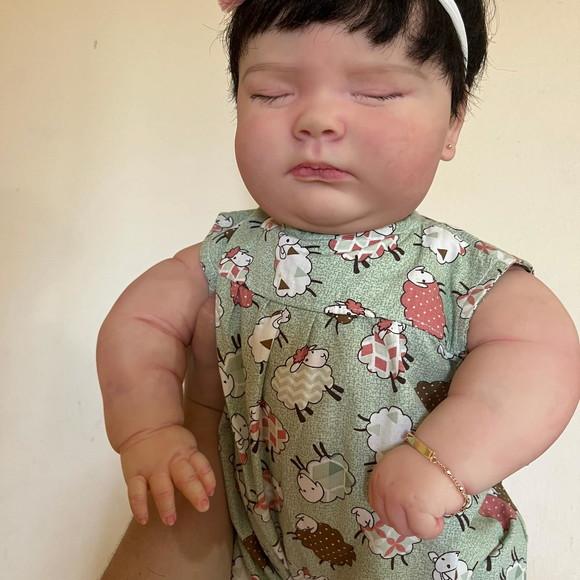 Bebê Reborn Josepha Cabelo Castanho Escuro