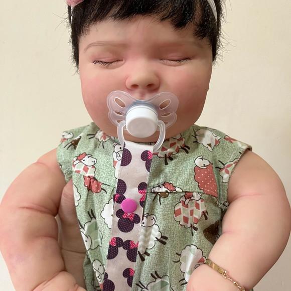 Bebê Reborn Josepha Cabelo Castanho Escuro