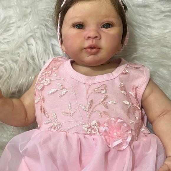 Bebe Reborn Menina Pode Banho e Faz Xixi