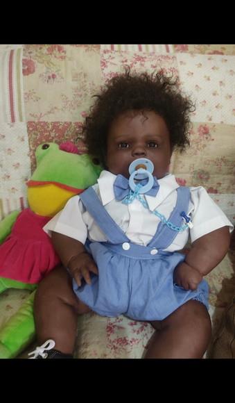 Bebê Reborn Negro Afro Cabelo Black