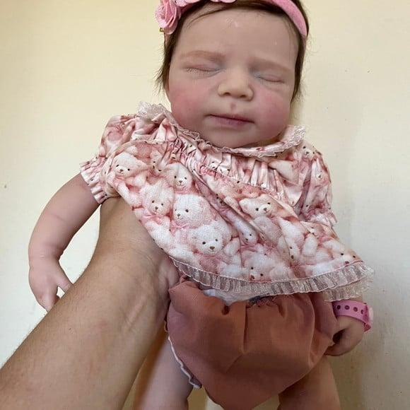 Bebe Reborn Silicone Sólido Menina Mama e Faz Xixi