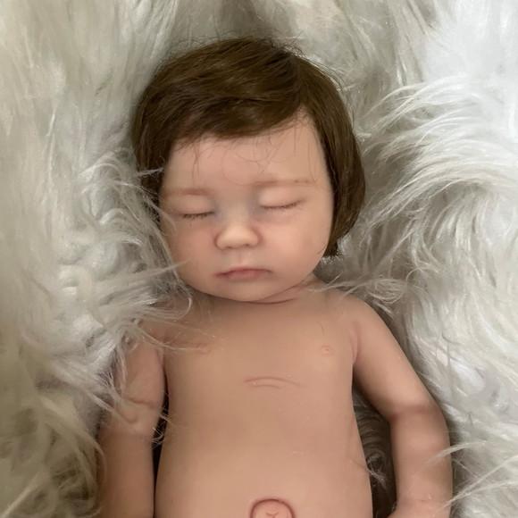 Bebe Reborn Silicone Sólido Menina Olhos Fechados