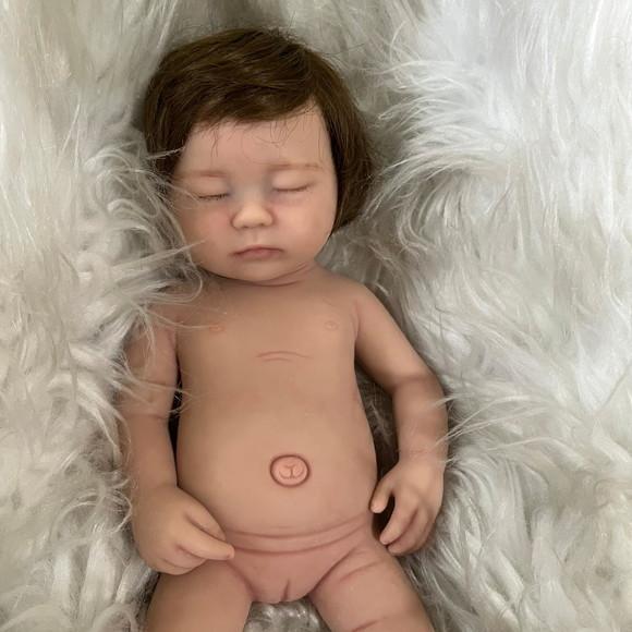 Bebe Reborn Silicone Sólido Menina Olhos Fechados
