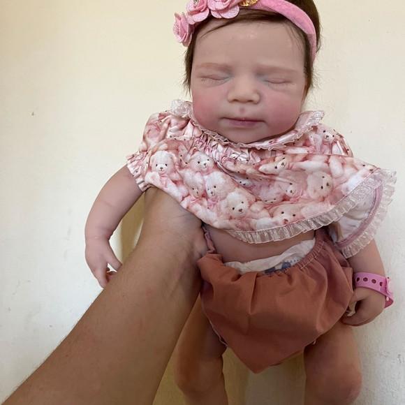 Bebe Reborn Silicone Sólido Menina Mama e Faz Xixi