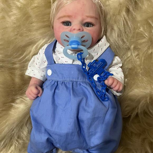 Bebe Reborn Silicone Sólido Menino Príncipe