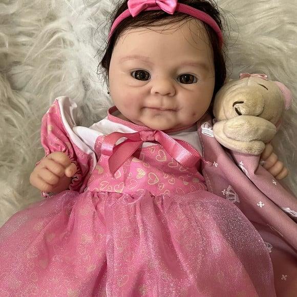 Bebe Reborn Silicone Sólido Princesa Menina Natal