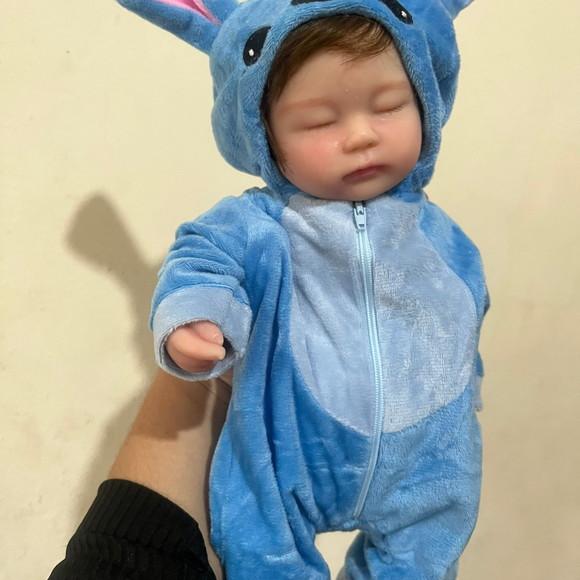 Bebe Reborn Silicone Sólido Stitch Mama e Faz Xixi