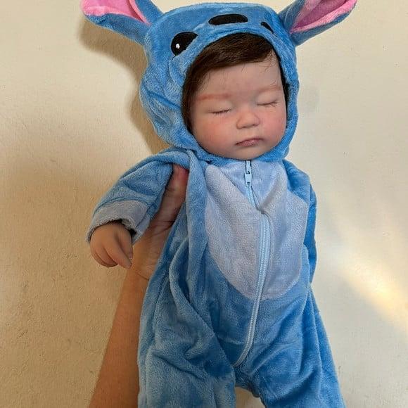 Bebe Reborn Silicone Sólido Stitch Mama e Faz Xixi