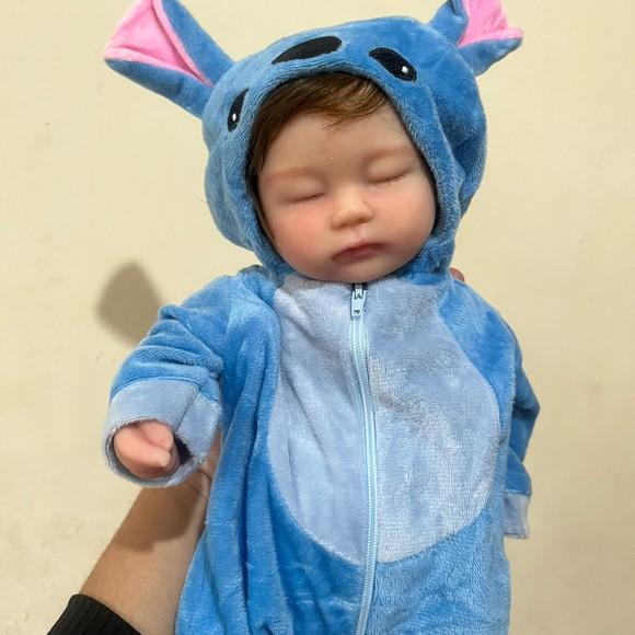 Bebe Reborn Silicone Sólido Stitch Mama e Faz Xixi