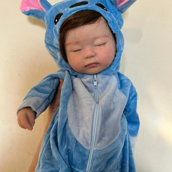 Bebe Reborn Silicone Sólido Stitch Mama e Faz Xixi