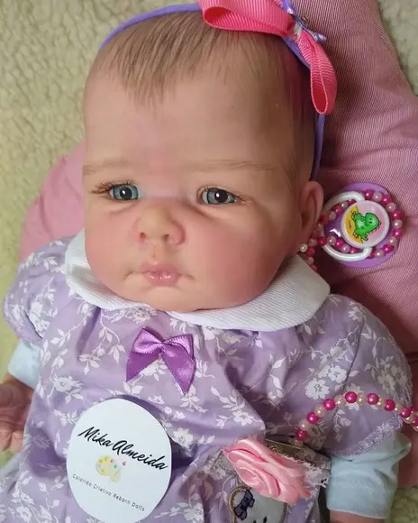 Bebê Reborn Hanna cabelinho em 3D altamente realista