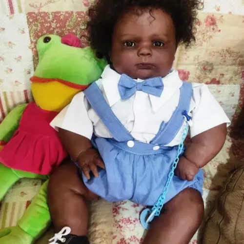 Bebê Reborn Joseph Menino Negro Afro Gordo