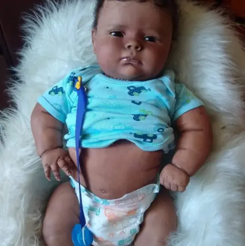 Bebê Reborn Joseph Negro Afro Menino Gordo