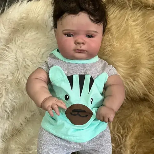 Bebê Reborn Joseph Negro Afro Menino Gordo
