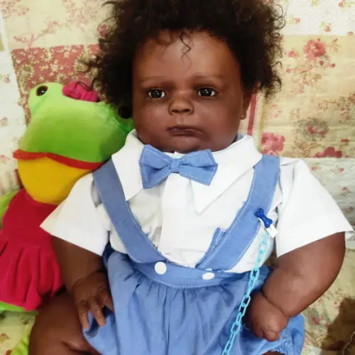 Bebê Reborn Joseph Menino Negro Afro Gordo
