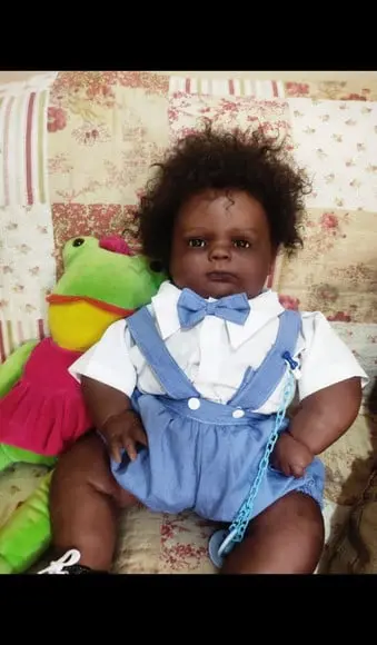 Bebê Reborn Joseph Negro Afro Menino Gordo