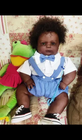 Bebê Reborn Joseph Negro Afro Menino Gordo
