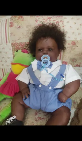Bebê Reborn Joseph Negro Afro Menino Gordo