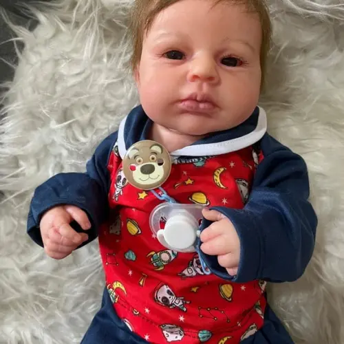 Bebê Reborn Loulou Menino Olhos Abertos