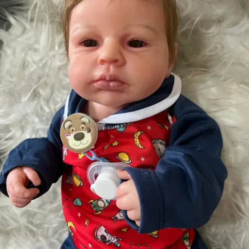 Bebê Reborn Loulou Menino Olhos Abertos