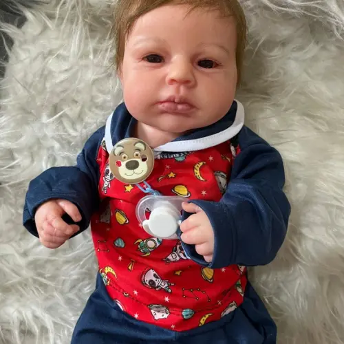 Bebê Reborn Loulou Menino Olhos Abertos