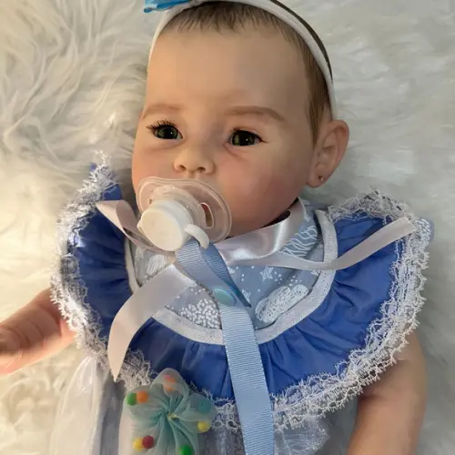 Bebe Reborn Menina Cabelo Pintado em 3d