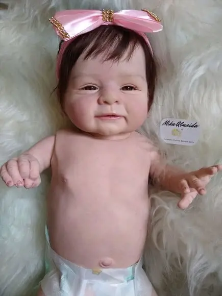 Bebê Reborn menina corpo de vinil siliconado