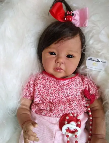 Bebê Reborn negra com corpo inteiro em vinil siliconado