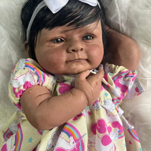 Bebê Reborn Negra Menina Corpo Tecido
