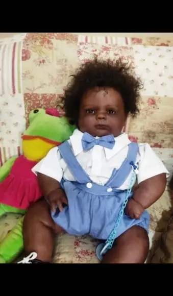 Bebê Reborn Negro Afro Cabelo Black