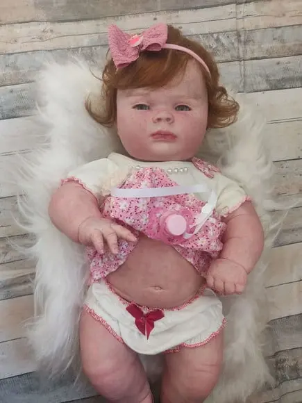 Bebê Reborn Ruiva Menina Corpo De Silicone Vinil