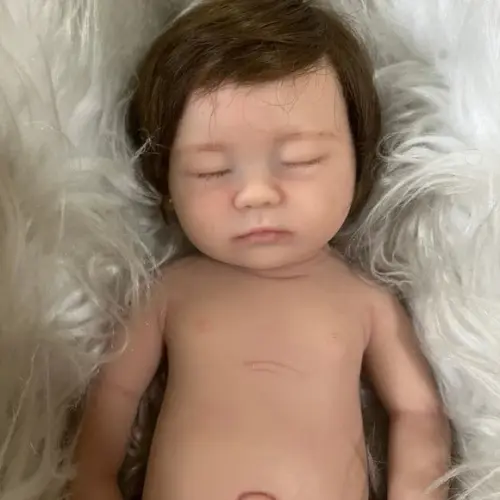 Bebe Reborn Silicone Sólido Menina Olhos Fechados